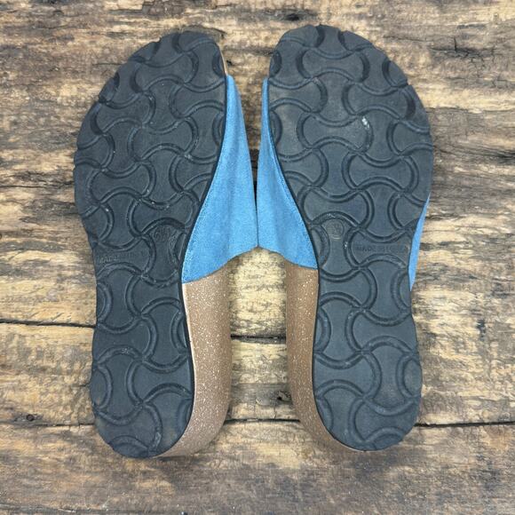 Marina Luna Made in Italy Blue Suede Slide Sandals Women’s Size 6.5 Comfort - Picture 11 of 11